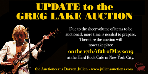 Greg Lake Auction update